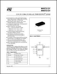 datasheet for M48T512V by SGS-Thomson Microelectronics