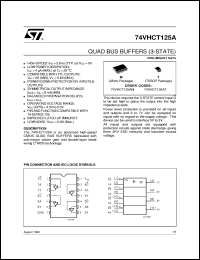 datasheet for 74VHCT125A by SGS-Thomson Microelectronics
