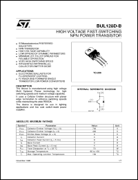 datasheet for BUL128D-B by SGS-Thomson Microelectronics