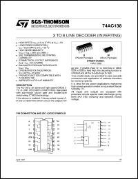 datasheet for 74AC138 by SGS-Thomson Microelectronics
