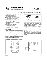 datasheet for 74ACT138 by SGS-Thomson Microelectronics