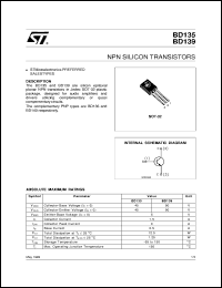 datasheet for BD135 by SGS-Thomson Microelectronics