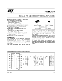datasheet for 74VHC139 by SGS-Thomson Microelectronics