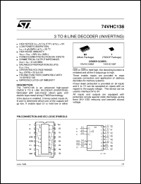 datasheet for 74VHC138 by SGS-Thomson Microelectronics