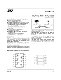 datasheet for 74VHC14 by SGS-Thomson Microelectronics