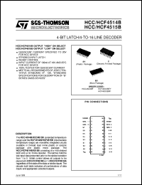 datasheet for HCF4514B by SGS-Thomson Microelectronics