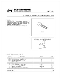 datasheet for BC141 by SGS-Thomson Microelectronics