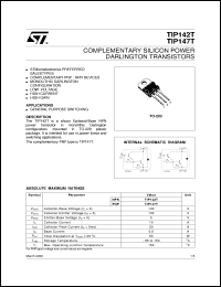 datasheet for TIP147T by SGS-Thomson Microelectronics