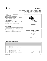 datasheet for BUH315 by SGS-Thomson Microelectronics