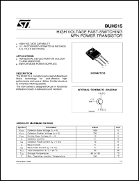 datasheet for BUH515 by SGS-Thomson Microelectronics