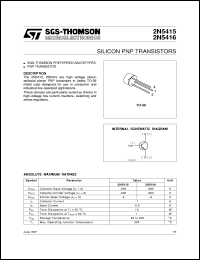 datasheet for 2N5415 by SGS-Thomson Microelectronics