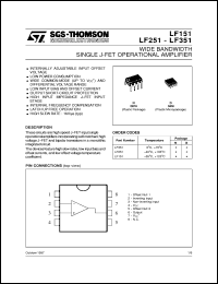 datasheet for LF151 by SGS-Thomson Microelectronics