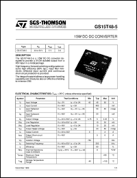 datasheet for GS15T48-5 by SGS-Thomson Microelectronics