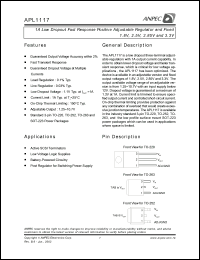 datasheet for APL1117-18GC-TU by 