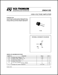 datasheet for 2N5415S by SGS-Thomson Microelectronics