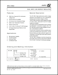 datasheet for APL1582FC-TU by 