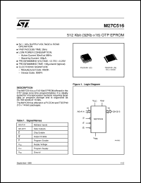 datasheet for M27C516 by SGS-Thomson Microelectronics
