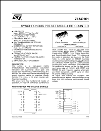 datasheet for 74AC161 by SGS-Thomson Microelectronics