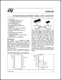 datasheet for 74AC163 by SGS-Thomson Microelectronics