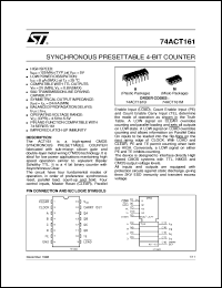 datasheet for 74ACT161 by SGS-Thomson Microelectronics
