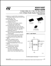 datasheet for M29W160BT by SGS-Thomson Microelectronics
