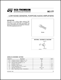 datasheet for BC177 by SGS-Thomson Microelectronics