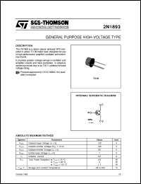 datasheet for 2N1893 by SGS-Thomson Microelectronics