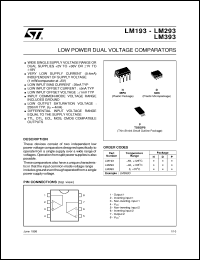 datasheet for LM193 by SGS-Thomson Microelectronics