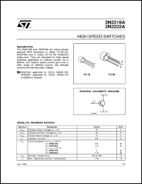 datasheet for 2N2219A by SGS-Thomson Microelectronics