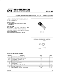 datasheet for 2N5195 by SGS-Thomson Microelectronics