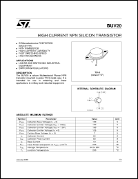 datasheet for BUV20 by SGS-Thomson Microelectronics