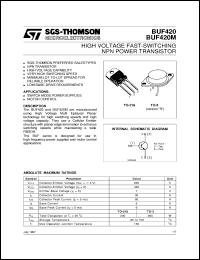 datasheet for BUF420 by SGS-Thomson Microelectronics