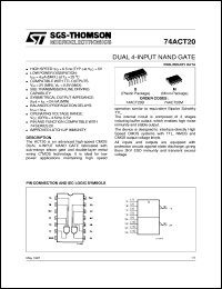 datasheet for 74ACT20 by SGS-Thomson Microelectronics