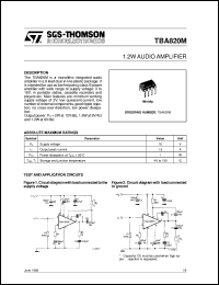 datasheet for TBA820M by SGS-Thomson Microelectronics