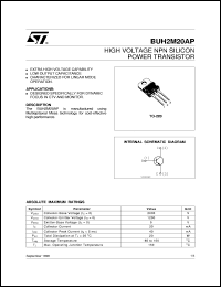 datasheet for BUH2M20AP by SGS-Thomson Microelectronics