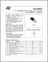 datasheet for STW20NB50 by SGS-Thomson Microelectronics