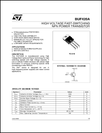 datasheet for BUF420A by SGS-Thomson Microelectronics