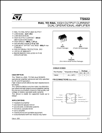 datasheet for TS922AID by SGS-Thomson Microelectronics