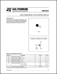 datasheet for 2N2369 by SGS-Thomson Microelectronics