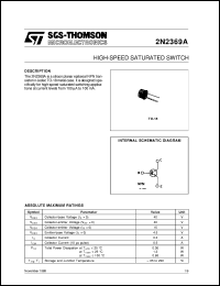 datasheet for 2N2369A by SGS-Thomson Microelectronics