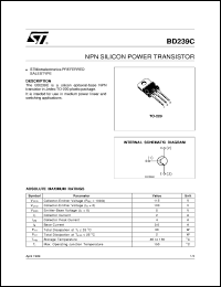 datasheet for BD239C by SGS-Thomson Microelectronics