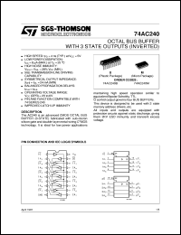 datasheet for 74AC240 by SGS-Thomson Microelectronics