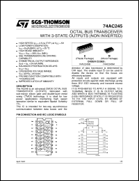 datasheet for 74AC245 by SGS-Thomson Microelectronics