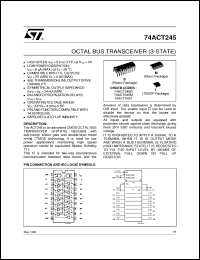 datasheet for 74ACT245 by SGS-Thomson Microelectronics