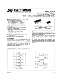 datasheet for 74ACT240 by SGS-Thomson Microelectronics