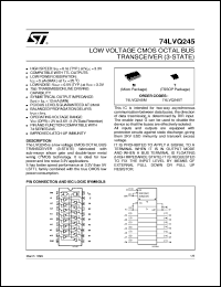 datasheet for 74LVQ245 by SGS-Thomson Microelectronics