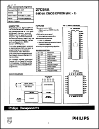 datasheet for 27C64A-20FA by Philips Semiconductors