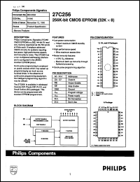 datasheet for 27C256-20A by Philips Semiconductors
