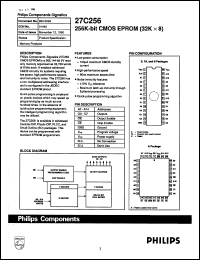 datasheet for 27C256I15FA by Philips Semiconductors