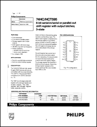 datasheet for 27HC595P by Philips Semiconductors